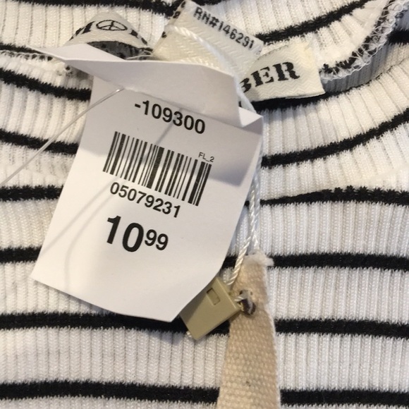 Moral Fiber Black + White Stripe Bodysuit - Picture 4 of 5